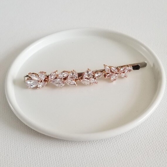 Cubic Zirconia Wedding Hair Clip, Crystal Wedding Bobby Pin  display picture 2