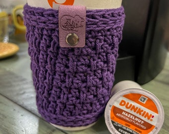 Eggplant Megan Crochet Coffee Sleeve Cozy