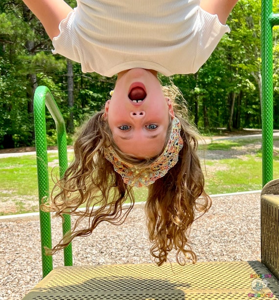 Sunset Sparkle Brynn Crochet Hair Kerchief - Child Size