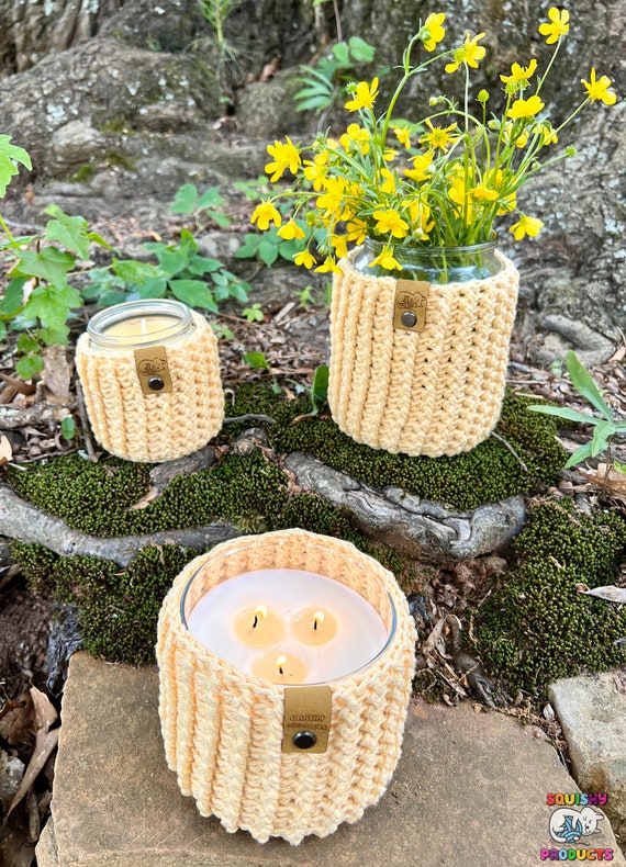 Buttercup Emmett Crochet Candle Cozy: Candle Jar Cover