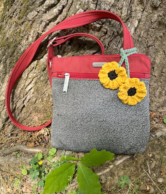 Crochet Flower Bag Charms - Warm Tones