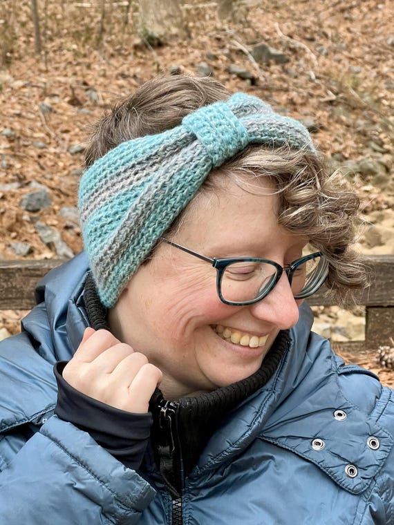 Crochet Ear Warmer Headband: Crystal Mint Audrey, Winter Headband