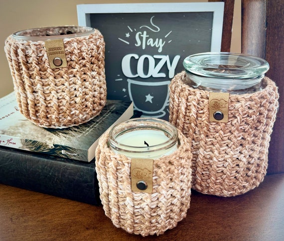 Sahara Emmett Crochet Candle Cozy: Candle Jar Cover