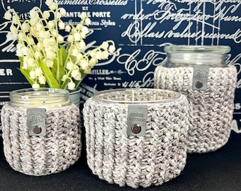 Smoky Emmett Crochet Candle/Jar Cozy