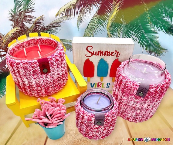 Flamingo Emmett Crochet Candle Cozy: Candle Jar Cover