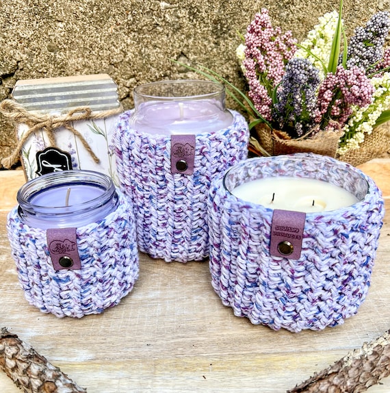 Blueberry Crochet Candle Cozy: Emmett Pattern Jar Cover