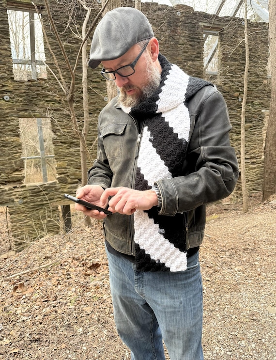 Stripe It Crochet Scarf, Unisex Scarf, Winter Fashion