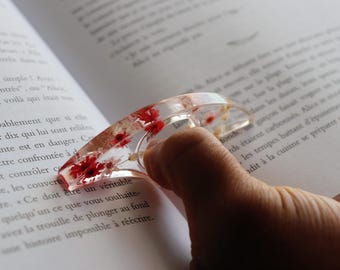Bague de lecture en résine & fleurs séchées