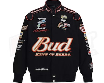 Vintage Y2K F1 Bomber Jacket | Retro Motorsport Racing Jacket with Embroidered Logos and Classic Racing Aesthetic for Men & Women