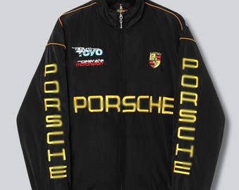 Vintage Y2K F1 Bomber Jacket | Retro Motorsport Racing Jacket with Embroidered Logos and Classic Racing Aesthetic for Men & Women