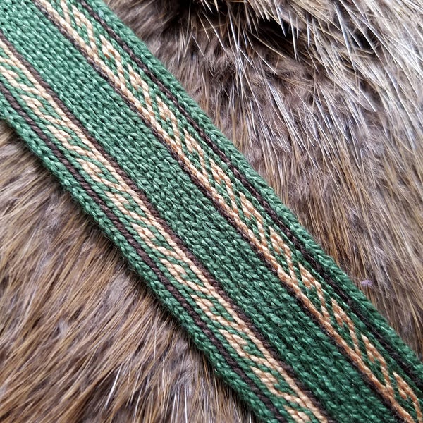 Tablet Woven Black Powder Horn Strap