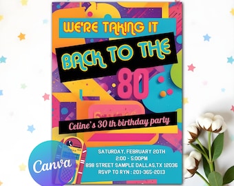 80s Party Invitation, Back to the 80s, Throwback Party, This 1980s Theme Birthday Invite, Retro 80s Party