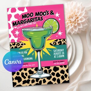 moo moos, girls night, girls day fun, moo moo's and, margarita night, ladies night invite, bachelorette invite, digital invitation, margarita invite, animated invitation, womens brunch invite, girls night out, 40 birthday