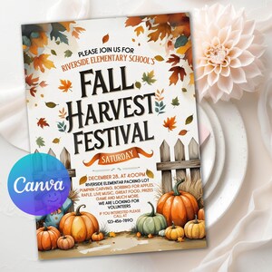 harvest, flyer, flyer template, halloween festival, fall harvest, fall festival, school flyer, festival invitation, school fall festival, festival flyer, fall fundraiser, church fall festival, digital download