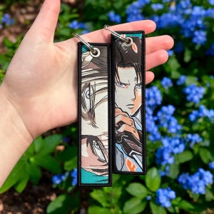 Attack On Titan Embroidered Keychain - Double Sided Jet Tag