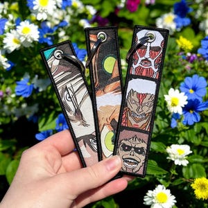 Anime Embroidered Keychain Bundle - Double Sided Jet Tags