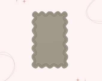Wavy Rectangle Border Cookie Cutter and Debosser STL File