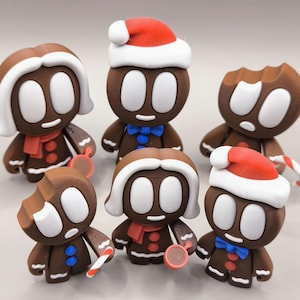 Gingerbread figures - cookie figures - movable - 3D printed figure - designed by Blob Lab