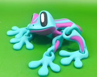 4-tlg. Frosch Kühlschrankmagnete - Bewegliche Gelenke 3D Druck
