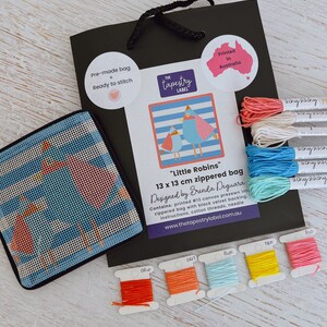 Modern needlepoint/tapestry kit  | 13 count | bird design - suitable for beginner needlepoint -no finishing required