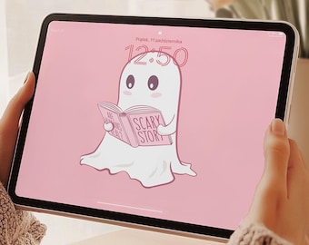 Fondo de pantalla de Halloween, estética rosa, fondo de pantalla de otoño, otoño, decoración de Halloween, fondo de pantalla de Halloween, fondo de pantalla de iPad, fondo de pantalla de tableta, lindo