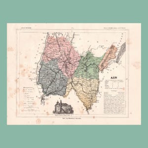 Carte ancienne de l'Ain (1896) / F. de la Brugère