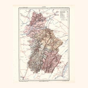 Carte ancienne du Jura (1870) - A. Joanne