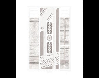Antique Architectural Print 1867 – Passy Artesian Well, Geological Section & Site Plan – Original Steel Engraving