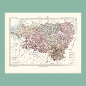 Carte Ancienne des Pyrénées-Atlantiques (1870) - A. Joanne