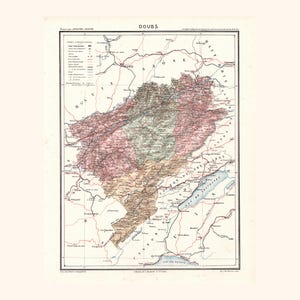 Carte ancienne du Doubs (1870) - A. Joanne