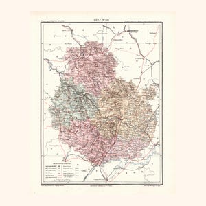 Carte ancienne de la Côte d'Or (1870) - A. Joanne