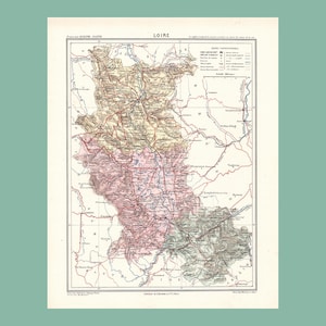Carte ancienne de la Loire (1870) - A. Joanne