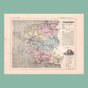 Carte ancienne du Finistère (1896) / F. de la Brugère