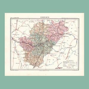Carte ancienne de la Charente (1870) - A. Joanne