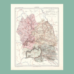 Carte ancienne de la Lozère (1870) - A. Joanne