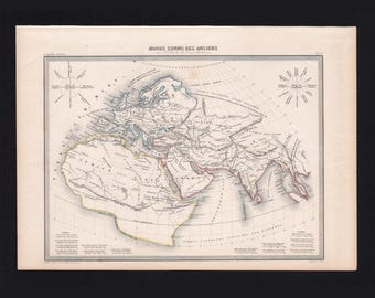 Original 1846 Ancient World Map Malte-Brun – Original Ptolemy Map Roman Empire Asia Print