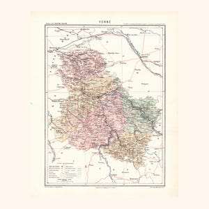 Carte ancienne de l'Yonne (1870) - A. Joanne