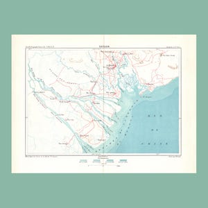 Antique Map Saigon – Élisée Reclus Geography – Vietnam Indochina – 1883