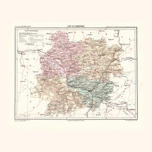 Carte ancienne du Lot-et-Garonne (1870) - A. Joanne