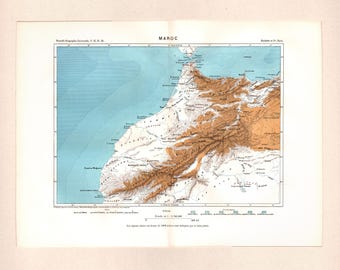 Antique Map Morocco – Élisée Reclus – Original 19th C Engraving – North Africa