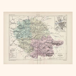 Carte Ancienne du Tarn (1882) - V.A. Malte-Brun