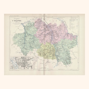 Carte Ancienne de l'Allier (1882) - V.A. Malte-Brun