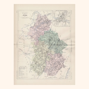Carte Ancienne du Jura (1882) - V.A. Malte-Brun