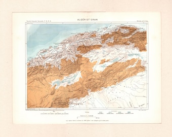 Antique Map Algeria (Algiers & Oran) – Élisée Reclus – 19th C Original Engraving – North Africa