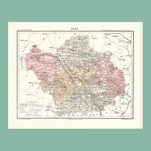 Carte ancienne de l'Aube (1870) - A. Joanne