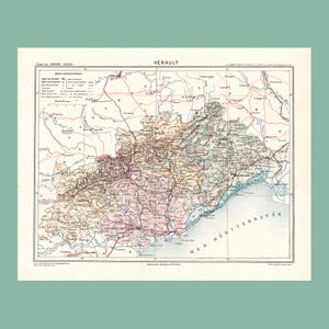 Carte ancienne de l'Hérault (1870) - A. Joanne