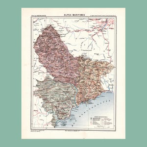 Carte Ancienne des Alpes-Maritimes (1870) - A. Joanne