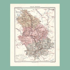 Carte ancienne de la Haute-Marne (1870) - A. Joanne