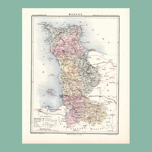 Carte ancienne de la Manche (1870) - A. Joanne