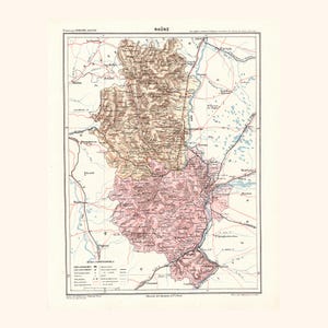 Carte Ancienne du Rhône (1870) - A. Joanne